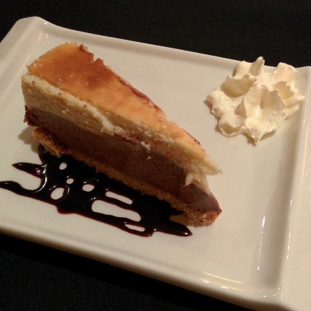 Frangelico and chocolate cheesecake with biscotti crust